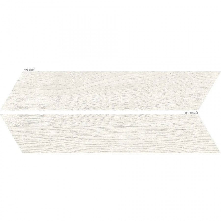 Керамогранит 40x8 8мм Elegance White Chev Левый + Правый матовая серый Oset