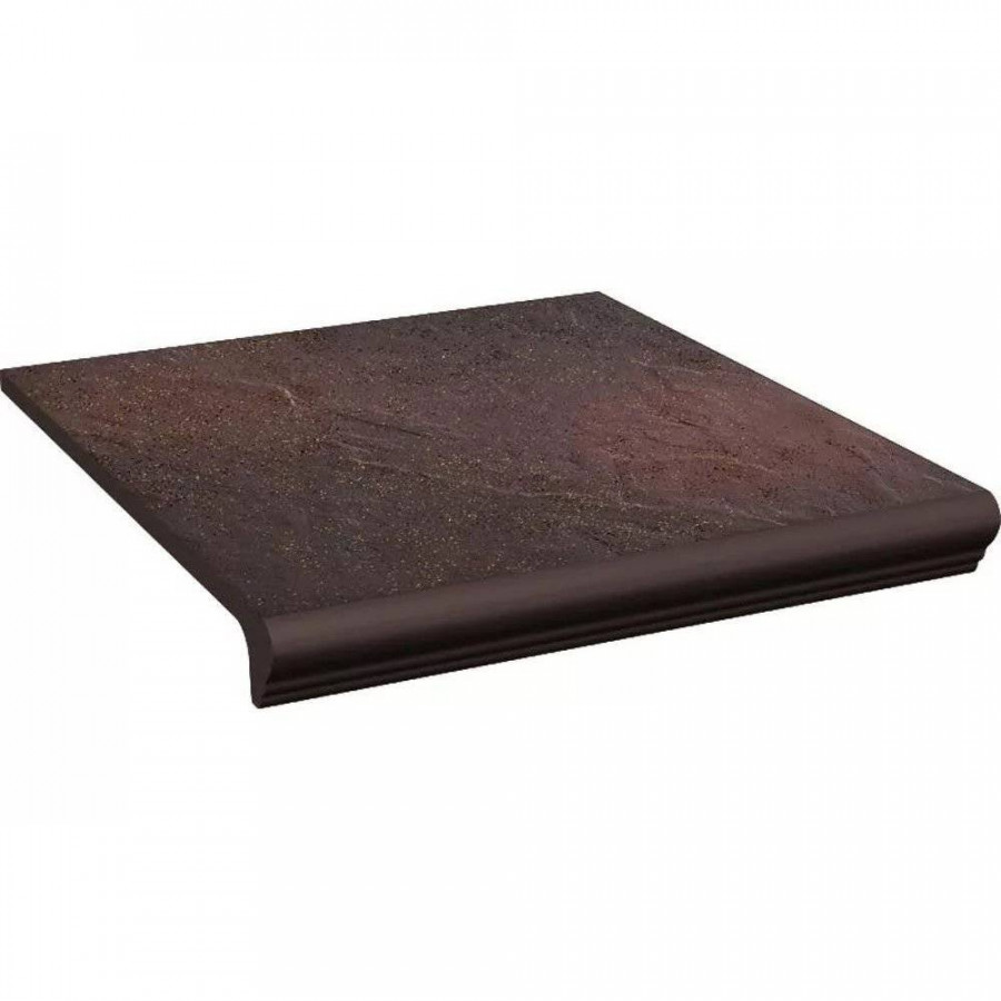 Ступень клинкерная плитка 33x30 11мм Semir Rosa Kapinos Stopnica Prosta матовая коричневый Paradyz