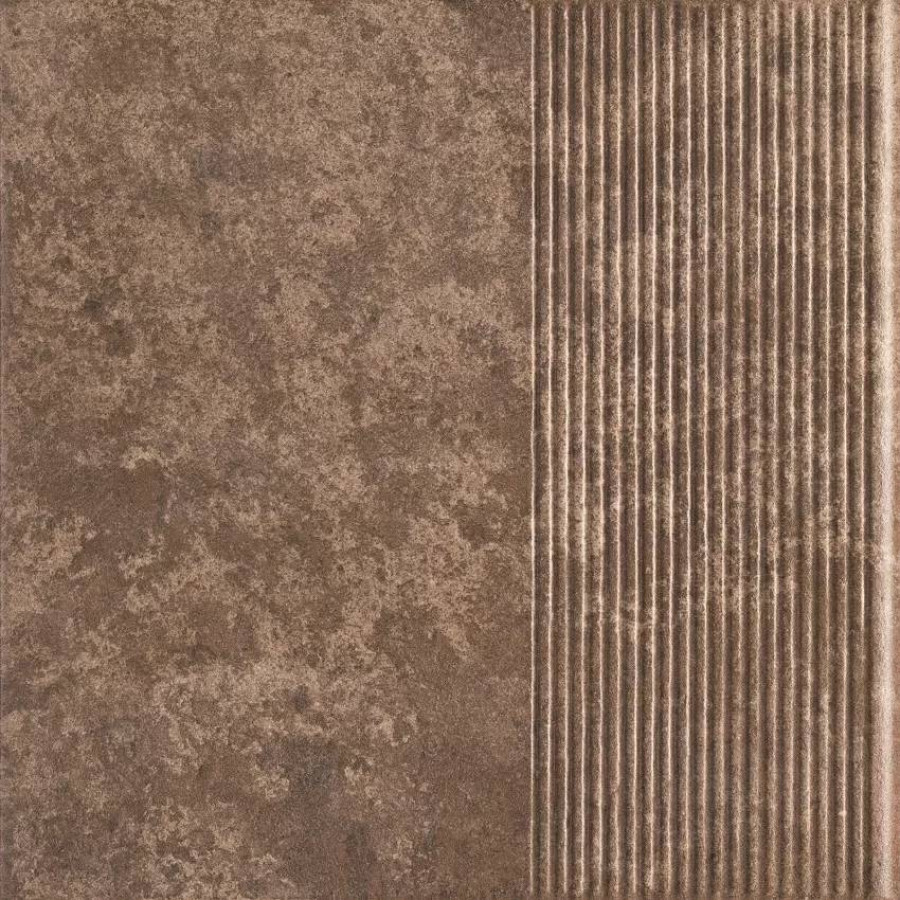 Ступень клинкерная плитка 30x30 8.5мм Ilario Brown Stopnica Prosta матовая коричневый Paradyz