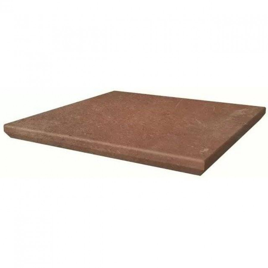 Ступень клинкерная плитка 33x33 11мм Scandiano Rosso Kapinos Stopnica Narozna матовая бордовый Paradyz