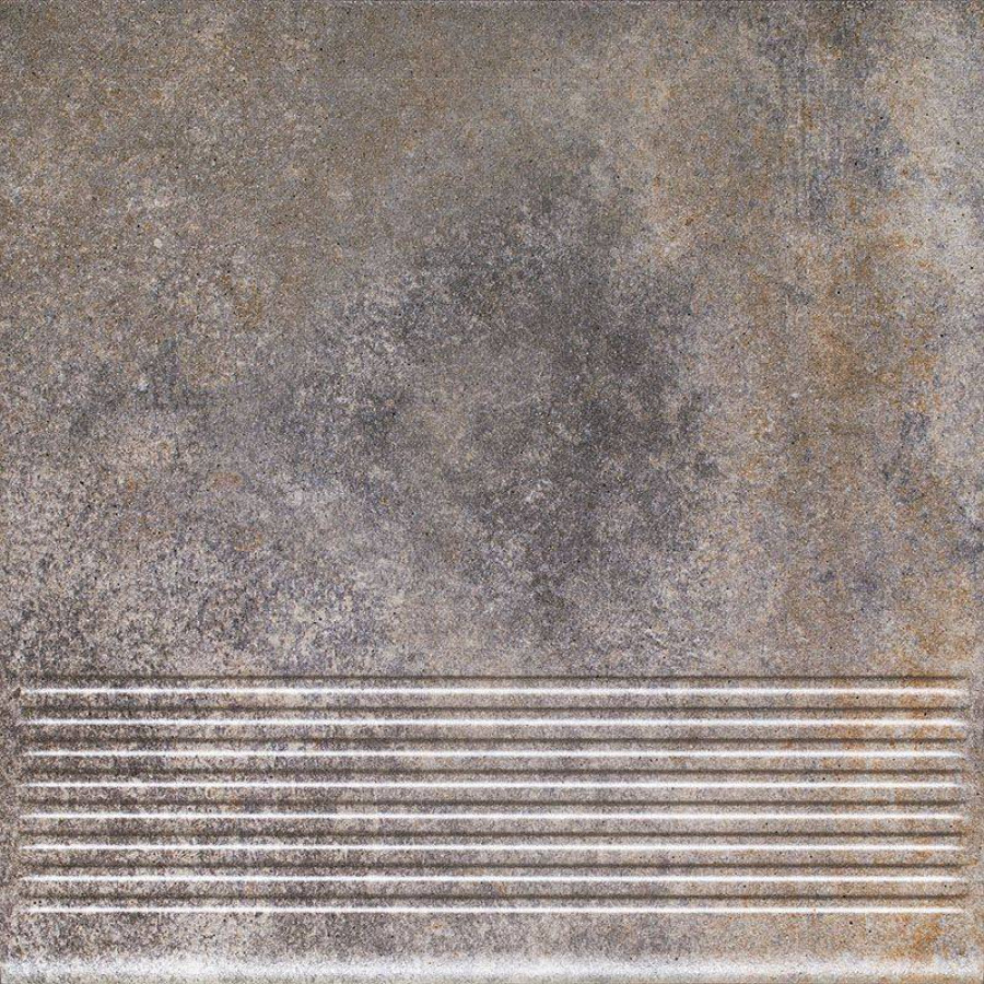 Ступень клинкерная плитка 30x30 11мм Viano Grys Stopnica Prosta матовая серый Paradyz