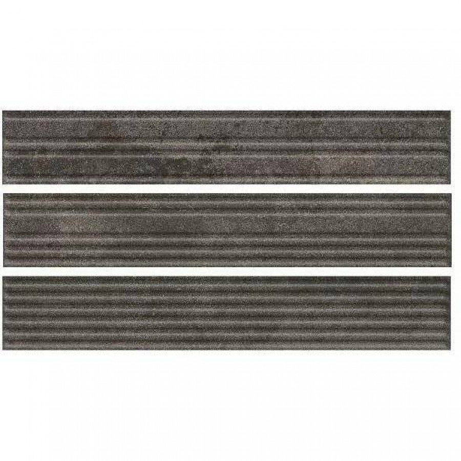 Клинкерная плитка 40x7 11мм Carrizo Basalt Elewacja Struktura Stripes Mix Mat матовая черный Paradyz