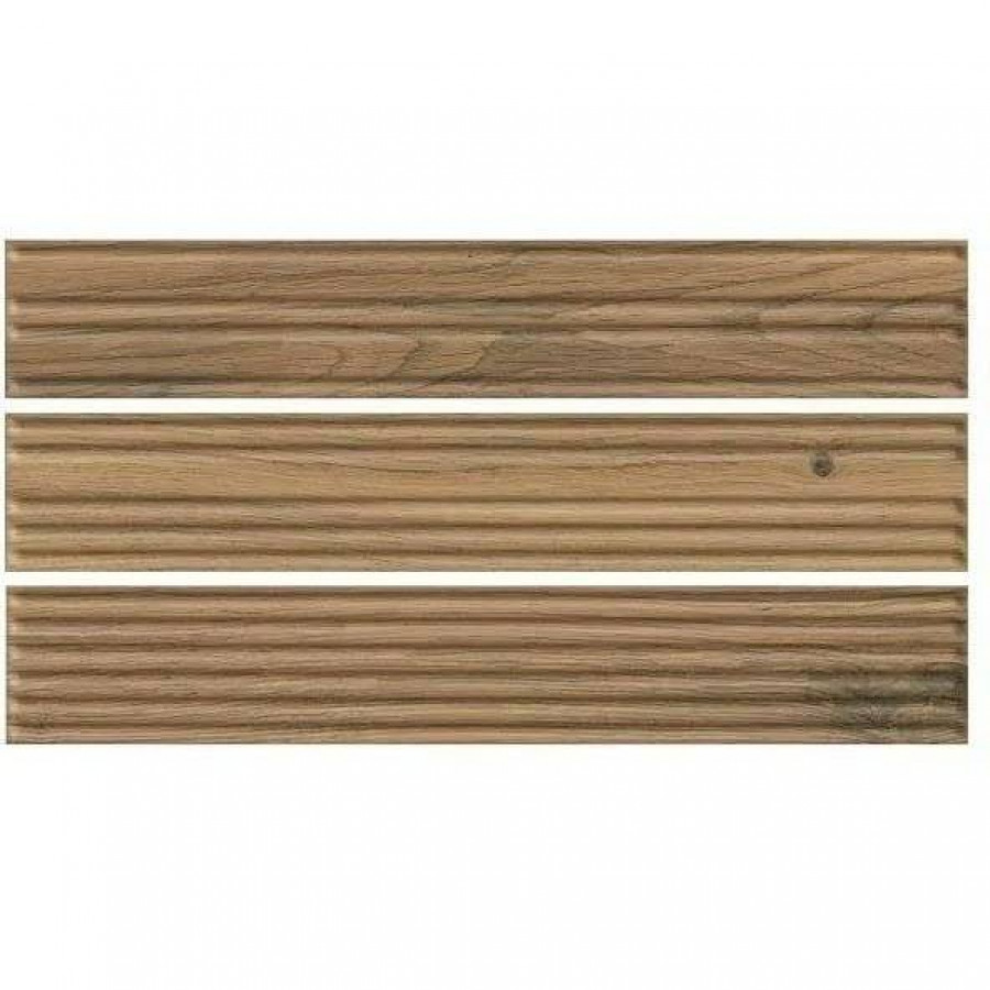 Клинкерная плитка 40x7 11мм Carrizo Wood Elewacja Struktura Stripes Mix Mat матовая коричневый Paradyz