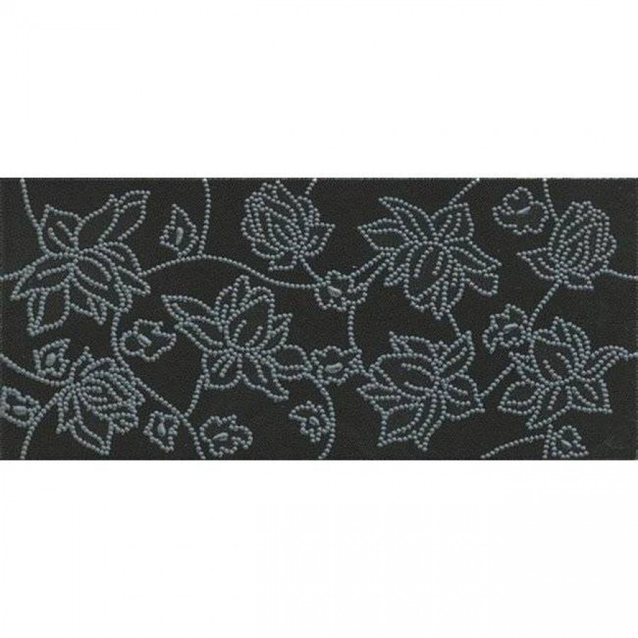Декор 45x20 9мм Harmony VC585 Ricamo Nero матовая черный Piemme Valentino