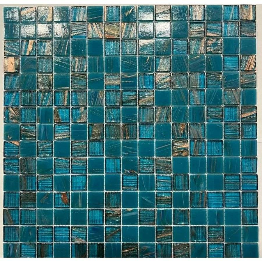 Мозаика 32x32 4мм Стеклянная мозаика PIX129 (2x2) глянцевая бирюзовый Pixel Mosaic