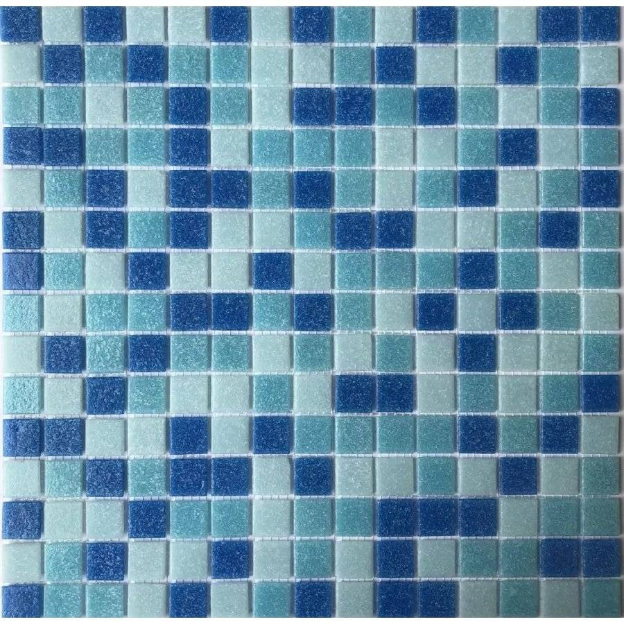 Мозаика 32x32 4мм PIX105 Стекло (2x2) лаппатированная голубой Pixel Mosaic
