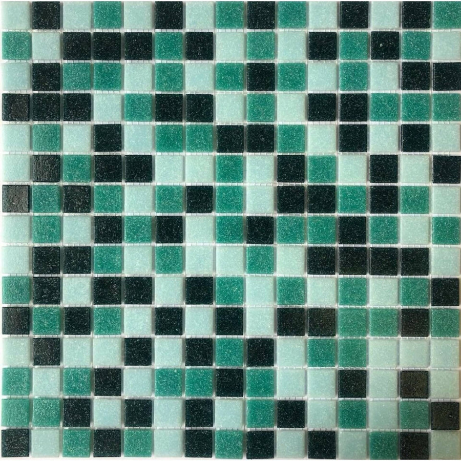 Мозаика 32x32 4мм PIX111 Стекло (2x2) лаппатированная зеленый Pixel Mosaic
