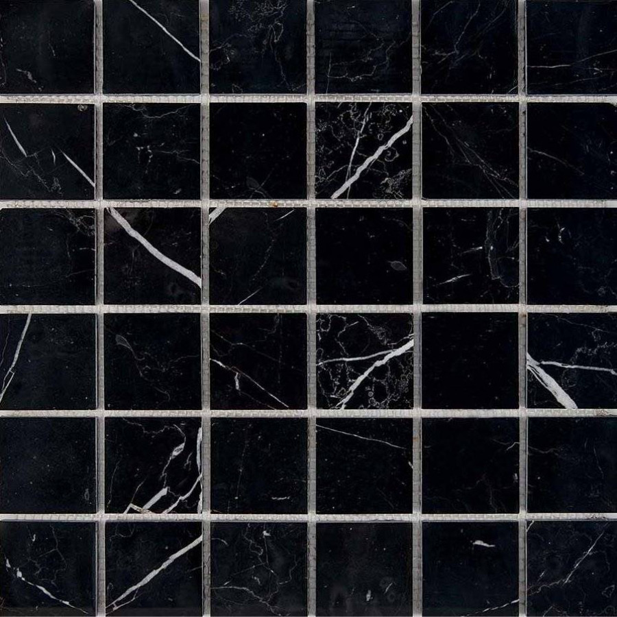 Мозаика 31x31 6мм Мрамор PIX246 (4.8x4.8) полированная черный Pixel Mosaic