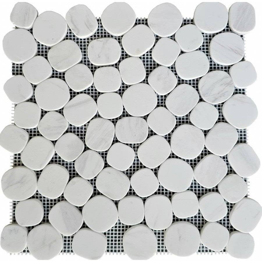 Мозаика 30x30 6мм Мрамор PIX310 Volakas White Матовая матовая белый Pixel Mosaic