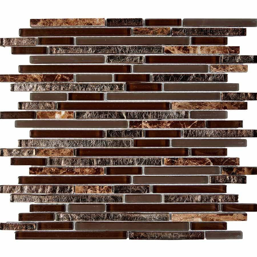 Мозаика 30x29 8мм Камень и стекло PIX730 (1x14.8;1x4.8;1x9.8) глянцевая коричневый Pixel Mosaic