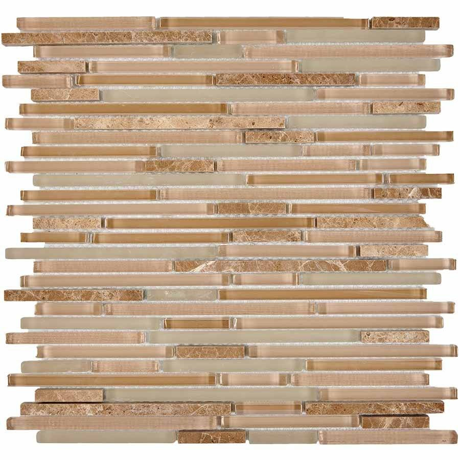 Мозаика 30x30 8мм Камень и стекло PIX736 (0.8x14.8;0.8x4.8;0.8x9.8) глянцевая бежевый Pixel Mosaic