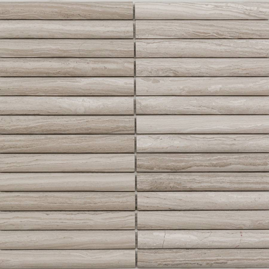 Мозаика 31x30 12мм Венеция PIX348 White Wooden Convex (2x15.1) матовая бежевый Pixel Mosaic