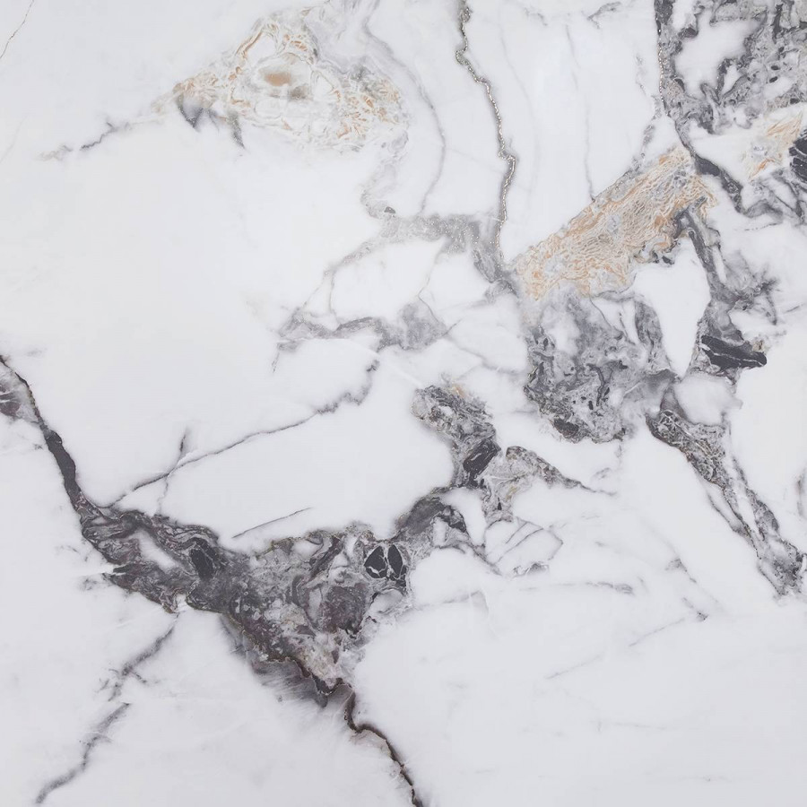 Керамогранит 80x80 10мм UK-888 золото полированная белый Planet Ceramics