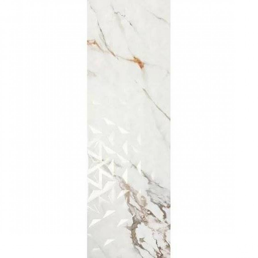 Керамическая плитка 120x40 11мм Firenze 1219 Calacatta Gold Rel Geo Ret глянцевая белый Porcelanite Dos
