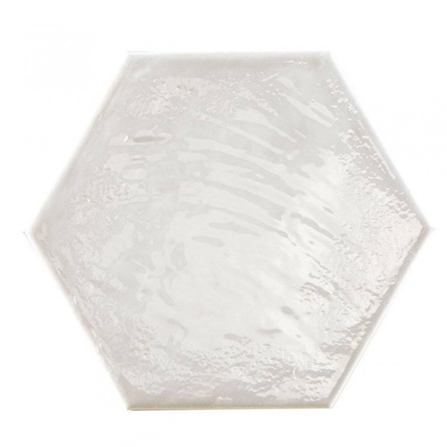 Керамогранит 23x20 10мм Rain Bianco Hex глянцевая белый Prissmacer