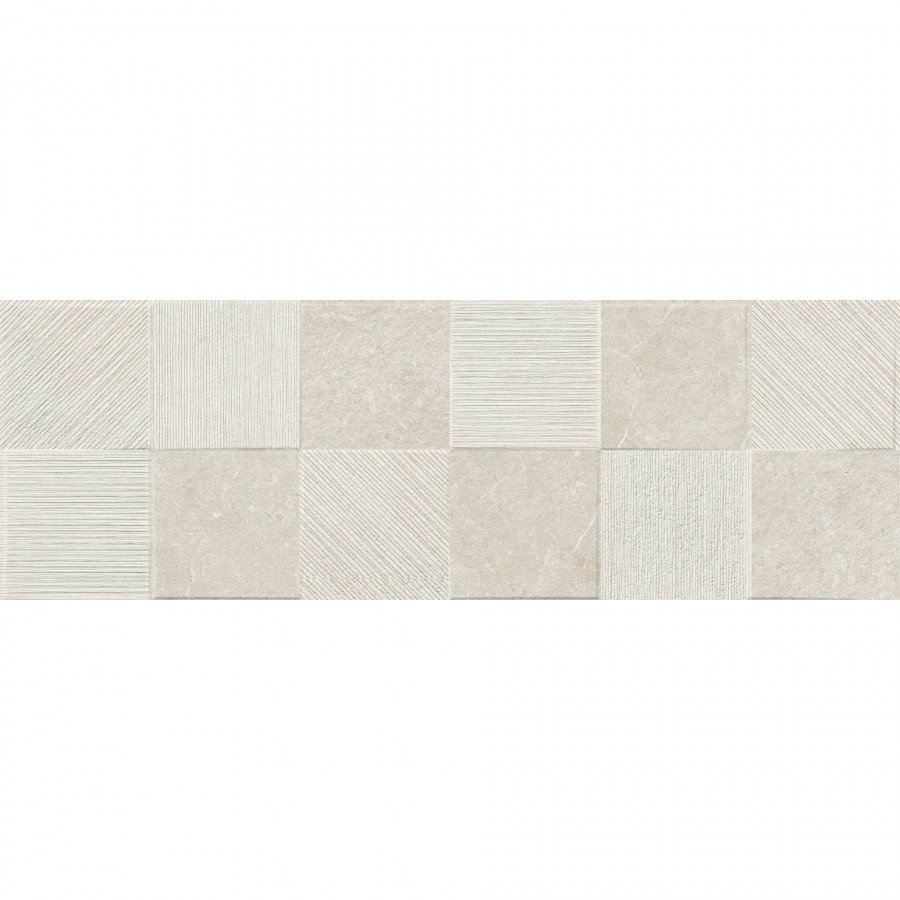 Керамическая плитка 90x30 10мм Eterna R8HU Blanco Struttura Quadro 3D Rett. матовая бежевый Ragno