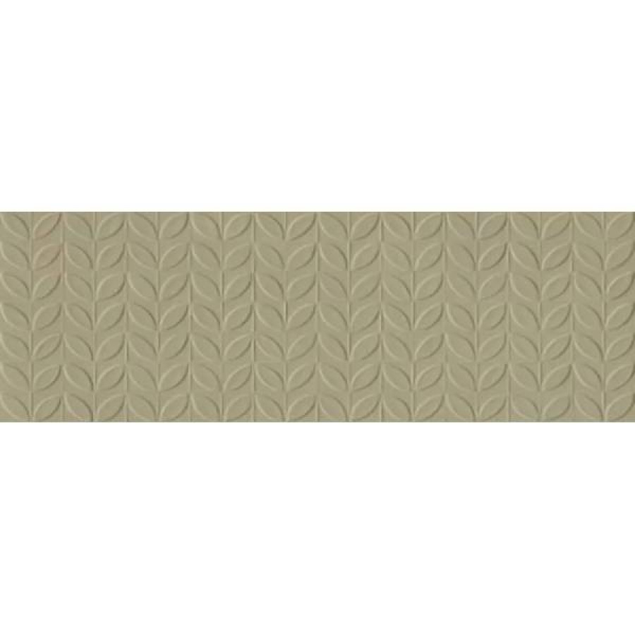 Керамическая плитка 90x30 10мм Vida RA6N Struttura Foglia 3D Verde Rett матовая зеленый Ragno