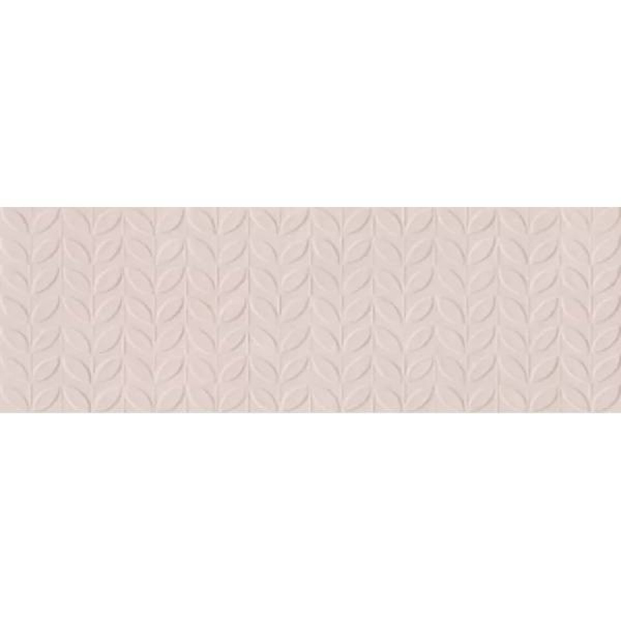 Керамическая плитка 90x30 10мм Vida RA6M Struttura Foglia 3D Rosa Rett матовая розовый Ragno