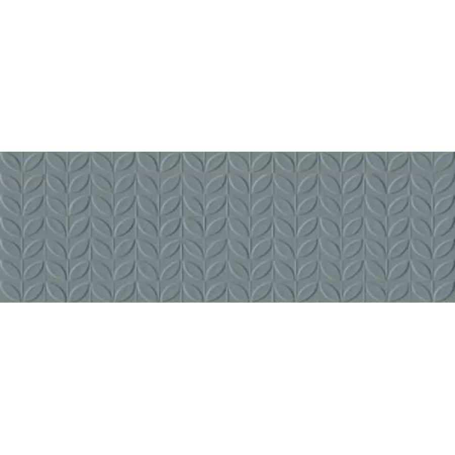 Керамическая плитка 90x30 10мм Vida RA6R Struttura Foglia 3D Azzurro Rett матовая синий Ragno