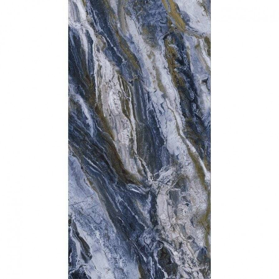 Керамогранит 120x60 9.5мм Male Polished Gold Carving глянцевая синий Realistik