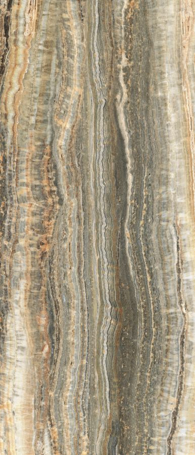 Плитка Плитка 280x120 6мм Eccentric Luxe Caramel Glossy 120X280R 778824 глянцевая коричневый камень, мрамор Rex Ceramiche Rex Ceramiche