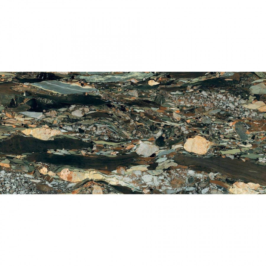 Керамогранит 280x120 6мм Les Bijoux De Rex 765703 Quatre Saisons Glossy R полированная черный Rex Ceramiche