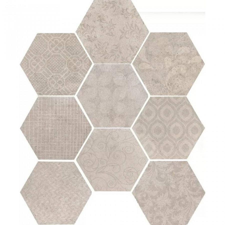 Керамогранит 28x24 10.5мм Riabita il Cotto 10472522 Esagona Fabric Shabby Chic матовая бежевый Serenissima Cir