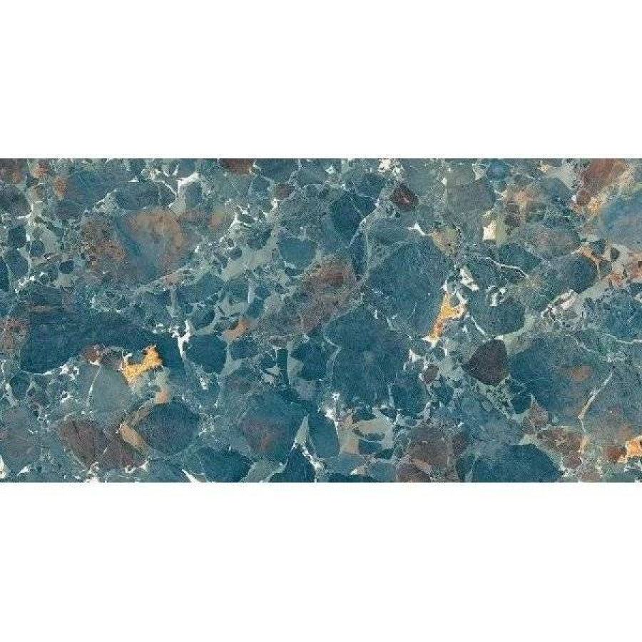 Керамогранит 160x80 9мм Alicante Aqua Exotic полированная синий Seron