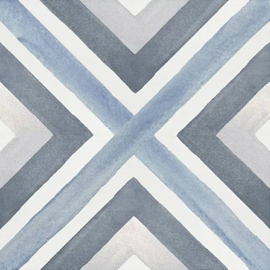 Керамогранит 20x20 9мм Artisan Blue матовая голубой Smile Tile