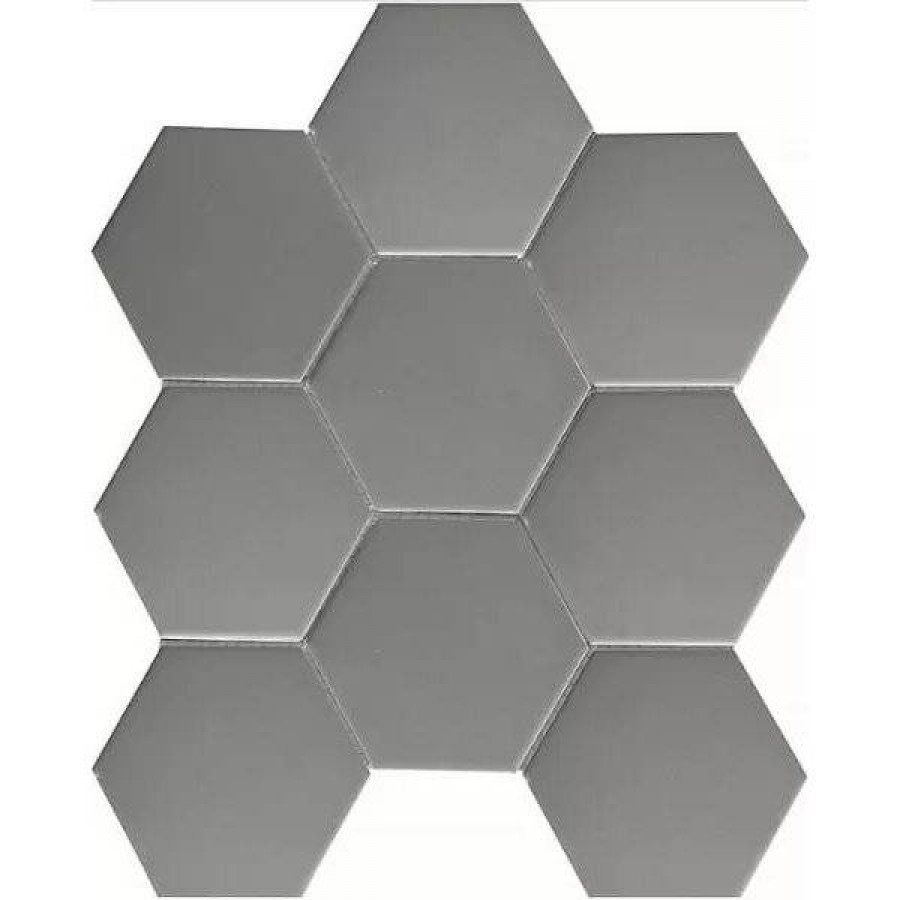 Мозаика 30x26 6мм Hex+Octagon+Triangolo FQ21016 Hexagon Big Grey Matt матовая серый Starmosaic