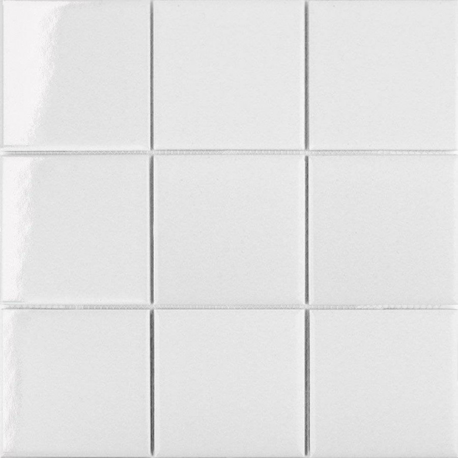 Мозаика 30x30 6мм 10х10 White Glossy (9.7x9.7) глянцевая белый Starmosaic