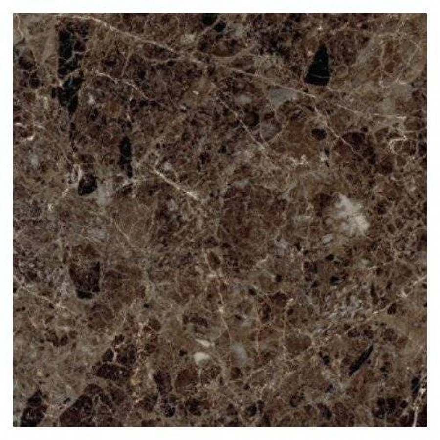 Керамогранит 60x60 8мм Oasis Imperador Black High Gloss полированная коричневый Staro