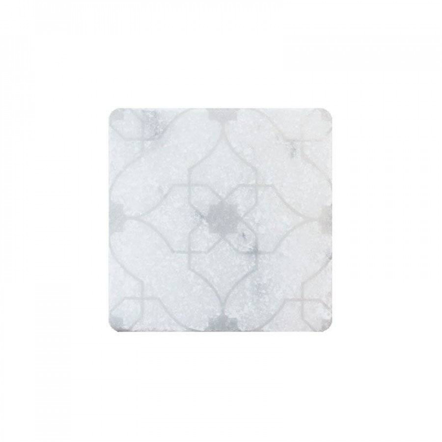 Декор 10x10 10мм Marble White Motif №7 Белый матовая белый Stone4Home