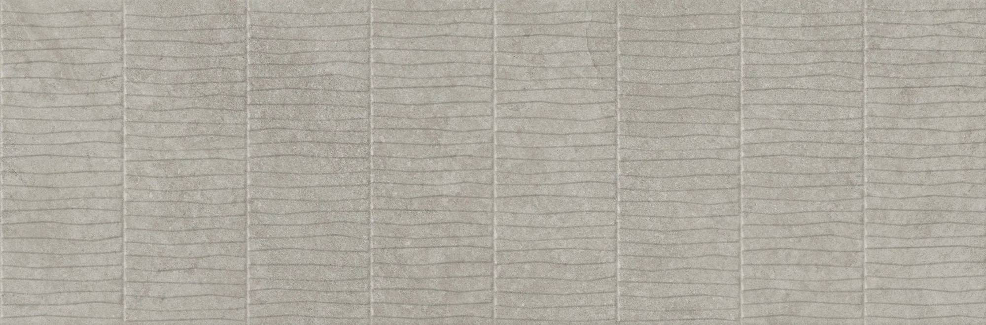 Керамическая плитка 100x33 7мм Olatua 031.627.0408.15748 Rlv. Greige Mate Rect матовая серый TAU Ceramica