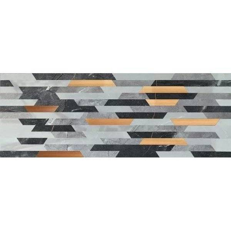 Декор 90x33 10мм Brainstorm Grey Dec глянцевая серый Tubadzin