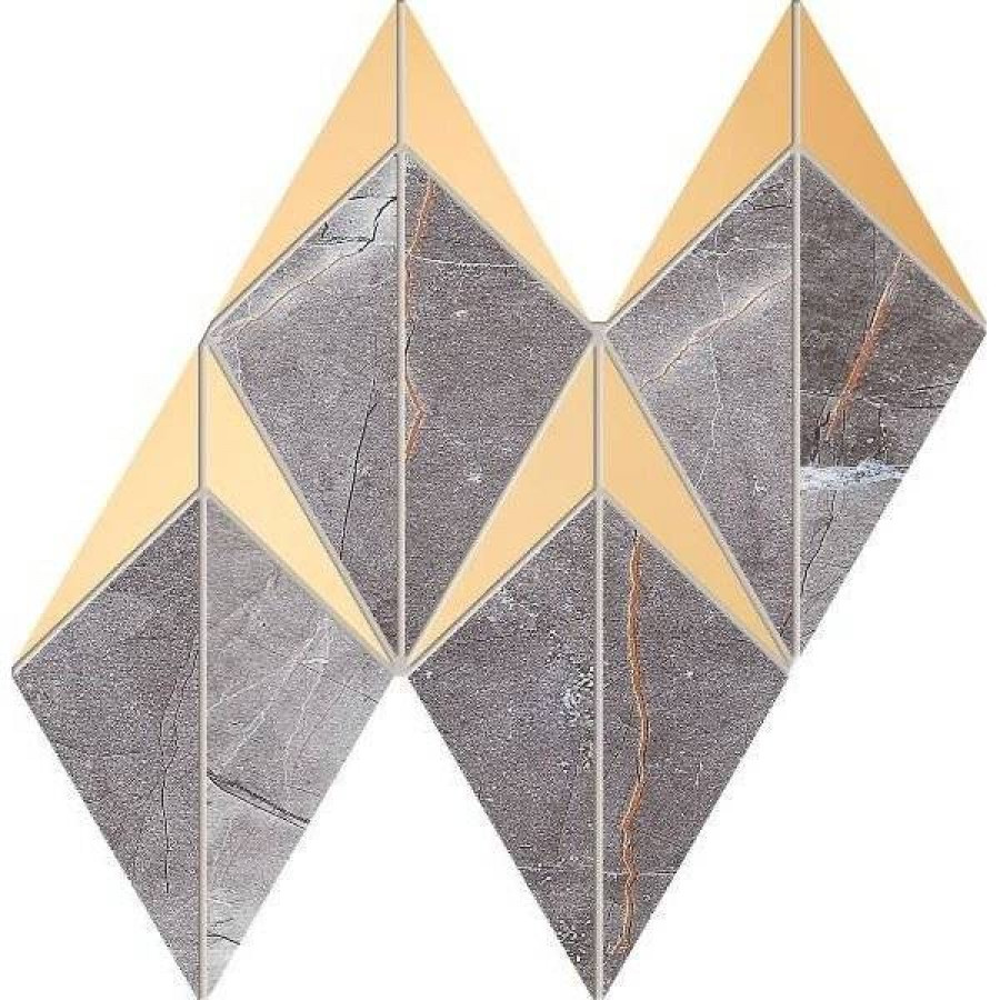 Мозаика 23x20 10мм Brainstorm Graphite глянцевая серый Tubadzin