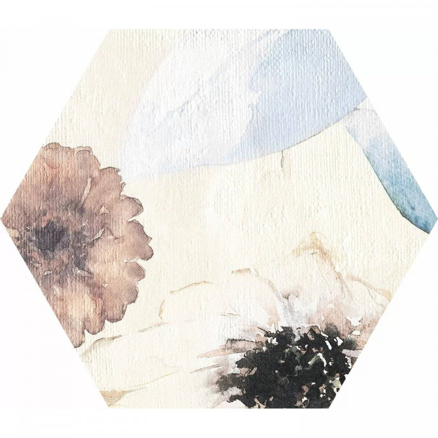 Декор 22x19 11мм Mild Garden Hex матовая белый Tubadzin