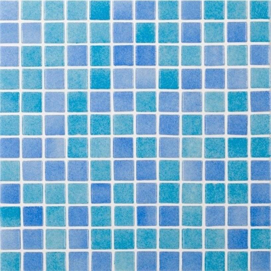 Мозаика 32x32 10мм Antislip Antid. №110/501 (2.5x2.5) глянцевая голубой Vidrepur