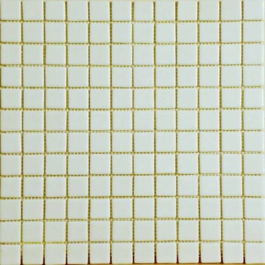 Мозаика 32x32 10мм Antislip Antid. № 100 (на сетке) (2.5x2.5) глянцевая белый Vidrepur
