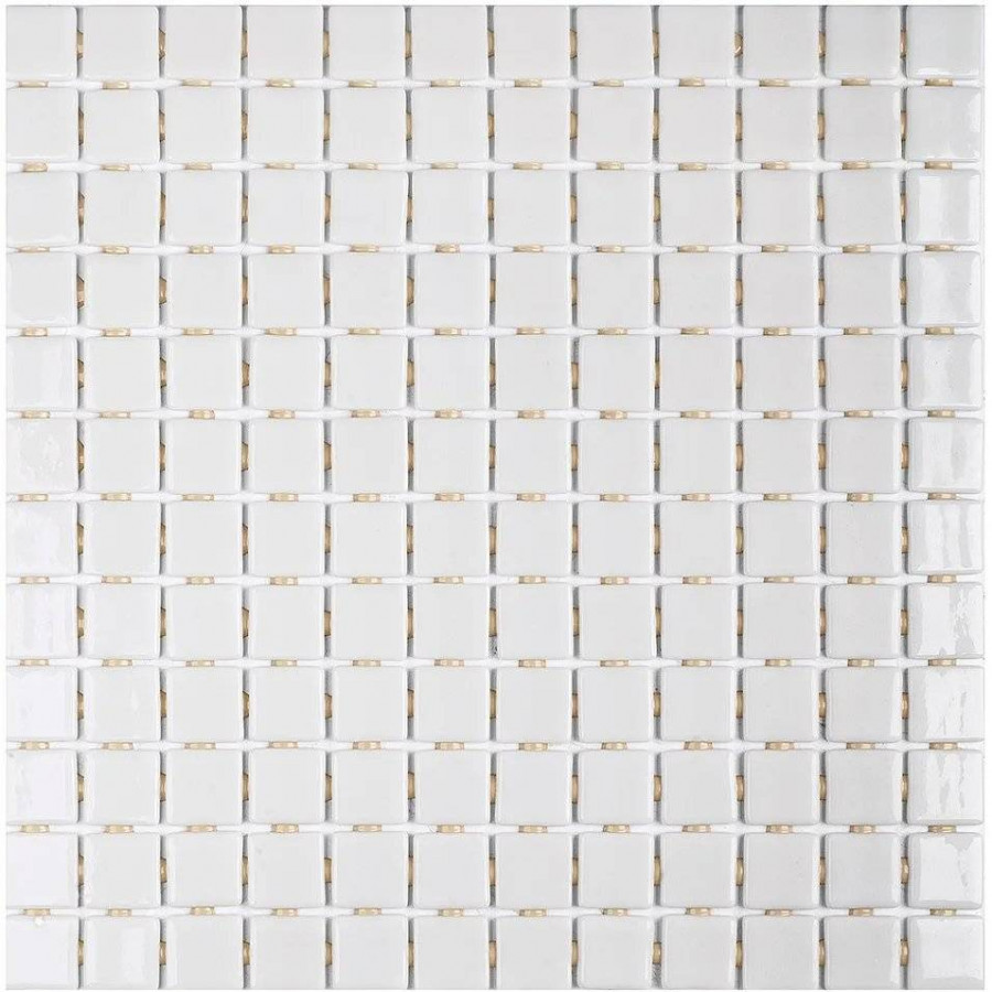 Мозаика 40x32 10мм Colors № 103 (на сцепке) (2.5x2.5) глянцевая белый Vidrepur
