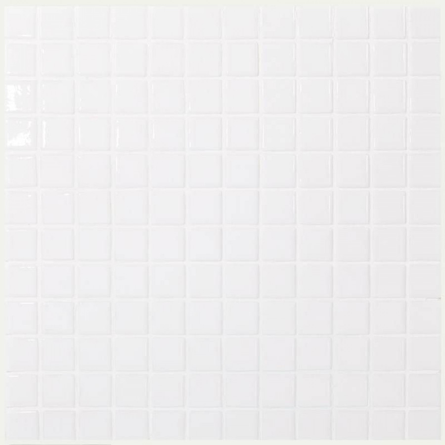 Мозаика 32x32 4мм Colors № 100 (на сетке) глянцевая белый Vidrepur