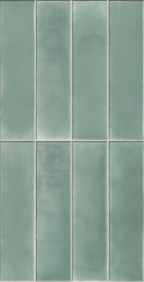Плитка Плитка 30x8 9мм Rinascente Fusion Aquamarina Brick Aurea Ринашенте Фьюжн Аквамарина Брик Ауреа 600010002453 зеленый однотонная Атлас Конкорд Атлас Конкорд
