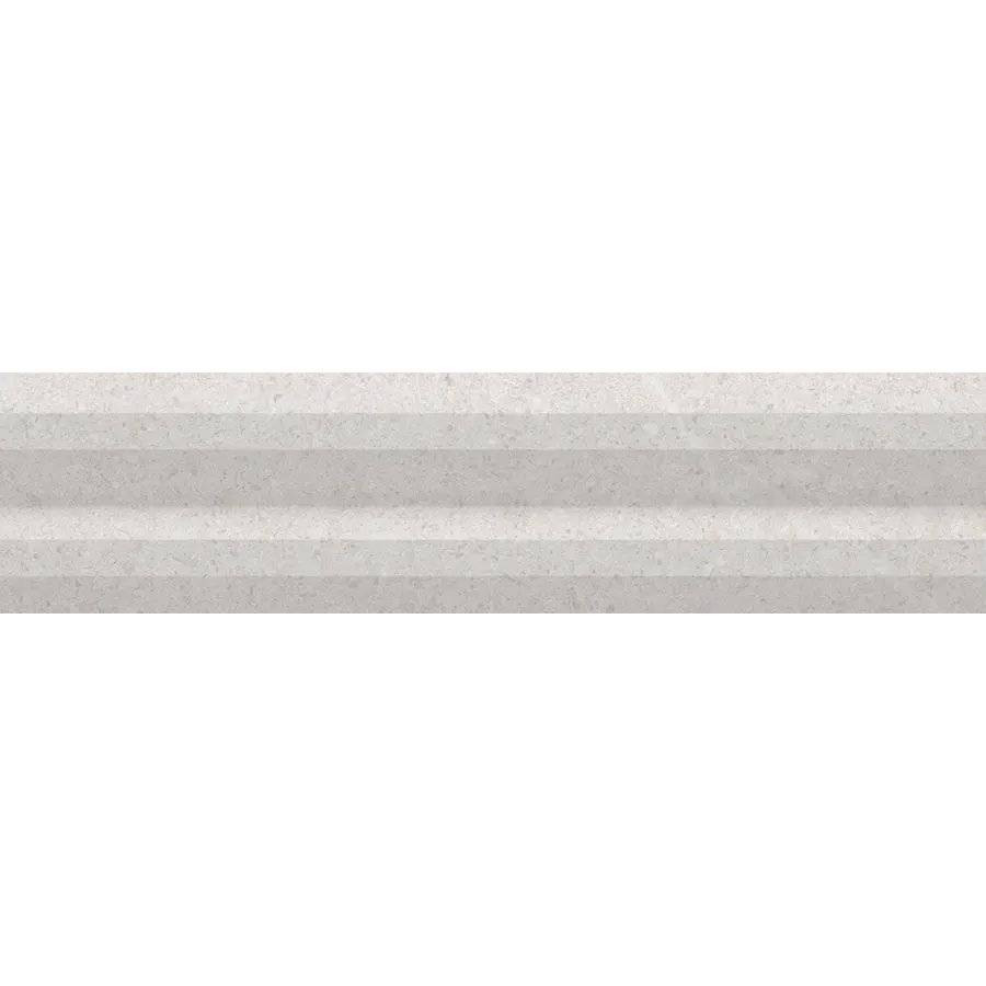 Керамическая плитка 30x8 9мм Stripes 108927 White Stone матовая серый WOW