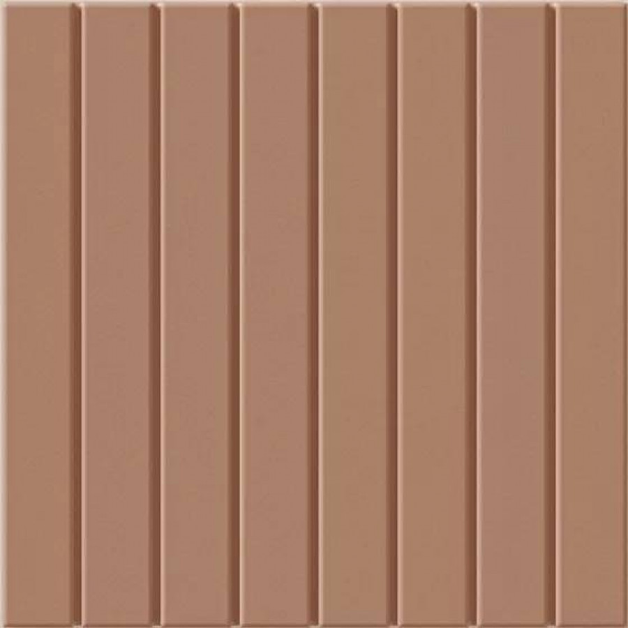 Керамогранит 15x15 8.5мм Raster 131378 Lines S Mud матовая коричневый WOW