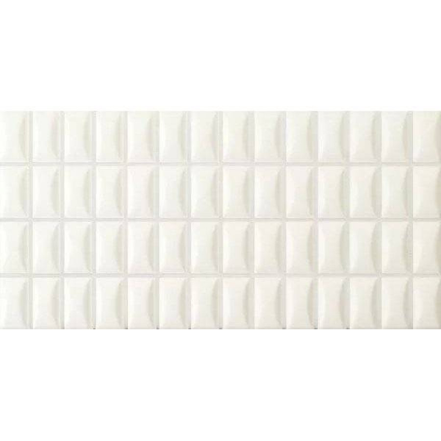 Керамическая плитка 25x13 8мм 3D Bars 135546 Bevel Quartz Matt матовая белый WOW