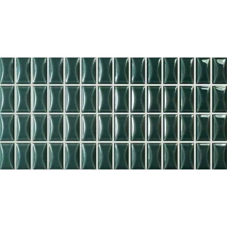 Керамическая плитка 25x13 8мм 3D Bars 135551 Bevel Emerald Gloss глянцевая зеленый WOW