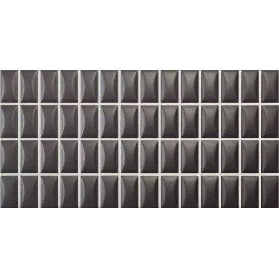Керамическая плитка 25x13 8мм 3D Bars 135548 Bevel Onix Matt матовая черный WOW