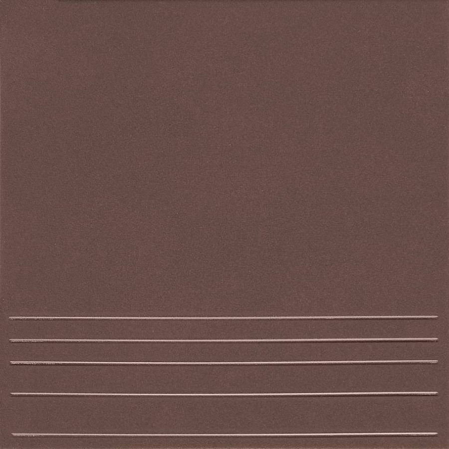 Ступень клинкерная плитка 30x30 10мм Амстердам 4 матовая коричневый Керамин