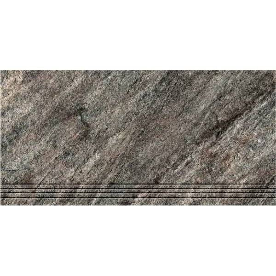 Ступень 60x30 10мм Кварцит 2 матовая коричневый Керамин