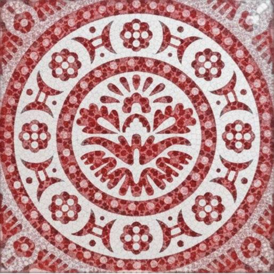 Вставка 8x8 9мм Аллегро Восточные Узоры Бордовый глянцевая красный Нефрит Керамика